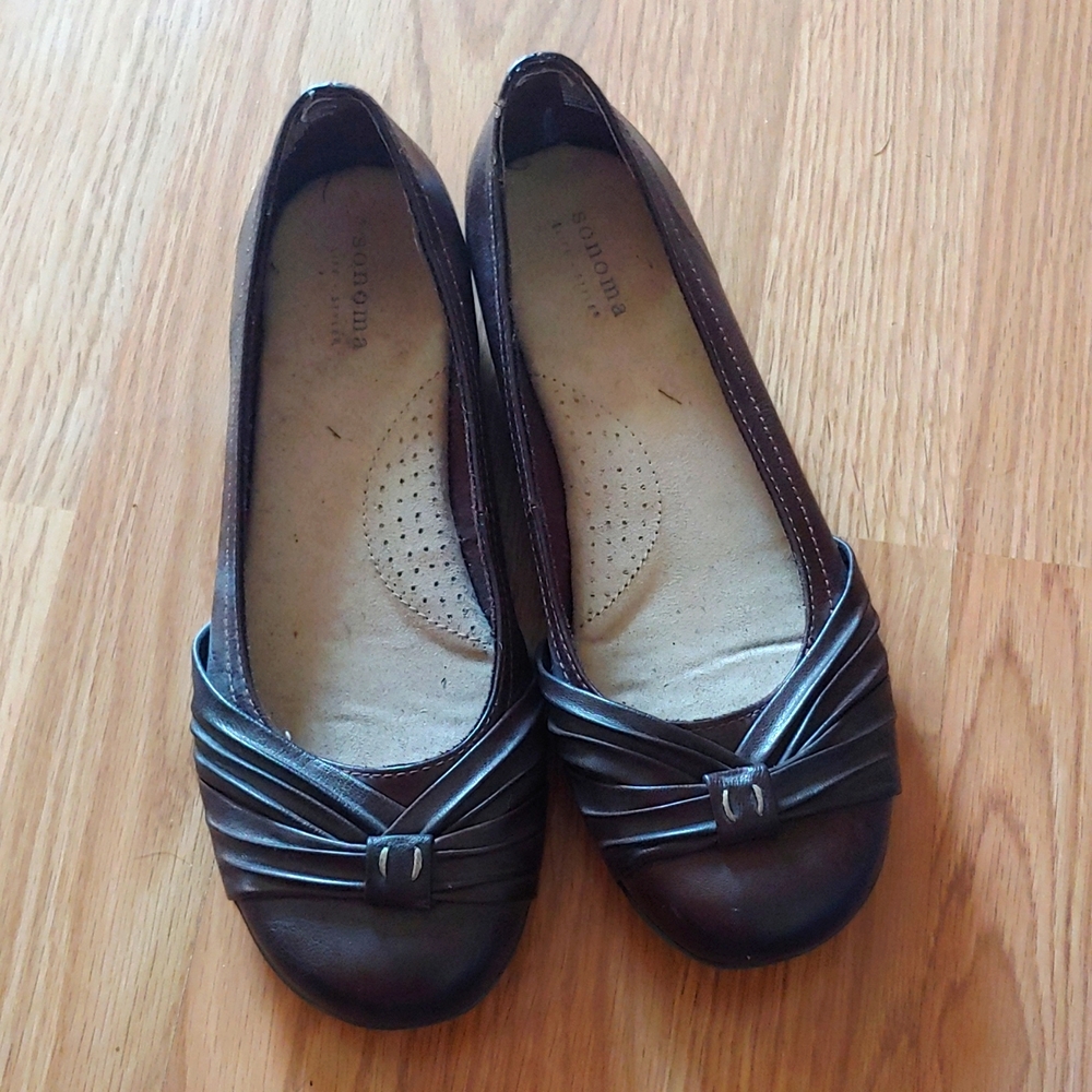 Brown flats size 8